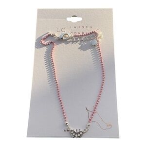 3/$25 Lauren Conrad Pink Beaded Ankle Bracelet Adjustable Anklet